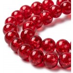Praskané korálky - červené - ∅ 8 mm - 10 ks – Zboží Dáma