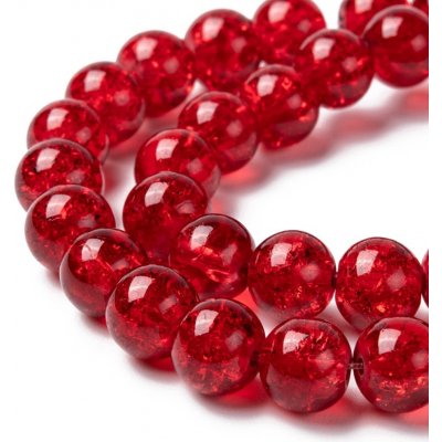 Praskané korálky - červené - ∅ 8 mm - 10 ks – Zboží Dáma