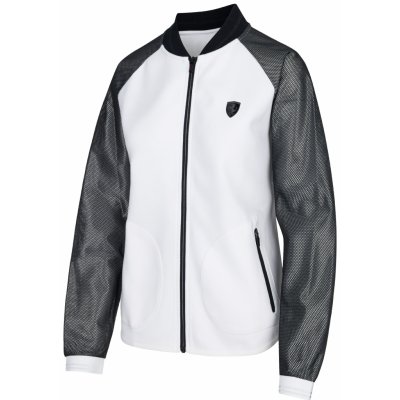 Dámská mikina Ferrari Silver Mesh sleeve full zip bílá – Sleviste.cz