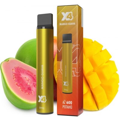 X4 Bar Zero Mango Guava 0 mg 600 potáhnutí 1 ks – Zboží Dáma