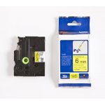Brother TZE-FX611, černý tisk žlutý podklad 8 m x 6 mm – Zboží Dáma