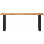 Vidaxl Lavice s živou hranou 110 cm masivní akáciové dřevo a ocel – Zboží Dáma