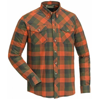Pinewood košile dřevorubecká Lumbo flannel kostkovaná oranžovo/zelená – Zboží Dáma