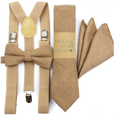 Set motýlek a kšandy Miranda SM777 Beige – Hledejceny.cz