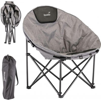 SKANDIKA Skládací campingová židle Moonchair Kupari XL s polstrováním šedá – Hledejceny.cz