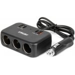 Prodlužovací zásuvka 1x USB-A 1x USB-C QC4.0 12V/24V 120W 80cm AMiO 04365