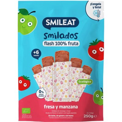 Smileat BIO 100% ovocné zmrzlinky jahoda & jablko 5 x 50 g – Zboží Dáma