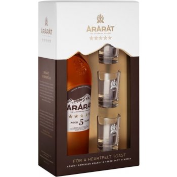 Ararat brandy 5YO 40% 0,7 l (DÁRKOVÉ BALENÍ 3 SKLENICE)