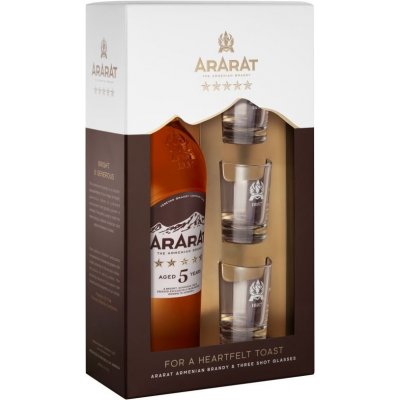 Ararat brandy 5YO 40% 0,7 l (DÁRKOVÉ BALENÍ 3 SKLENICE)