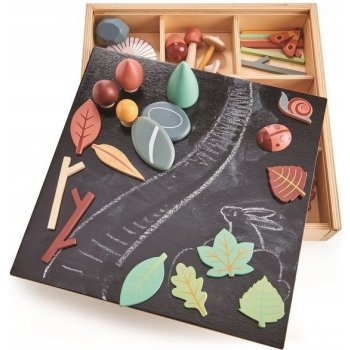 Tender Leaf Toys sbírka lesních pokladů My Forest Floor s kamínky listy broučky
