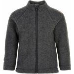 Mikk-Line dětská mikina na zip merino-fleece šedá Anthracite Melange – Zboží Dáma