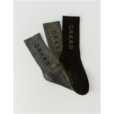 Dakar ponožky DKR ATHLAN 3PACK khaki/black
