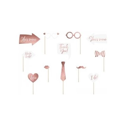 PartyDeco Sada pro fotokoutek - Rosegold svatba – Hledejceny.cz