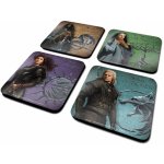 CurePink Tácky pod sklenice NetflixThe WitcherZaklínač Legendary balení 4 ks10x10cm – Zboží Mobilmania