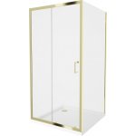 MEXEN/S Apia Sprchový kout 100x100, transparent, zlato + vanička se sifonem 840-100-100-50-00-4010G – Sleviste.cz