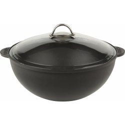 LAVA Metal Litinový hrnec Wok 6l skleněná poklice 30 cm