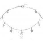 Minet stříbrný náramek na nohu s hvězdičkami JMAN0184SB24 – Zboží Dáma
