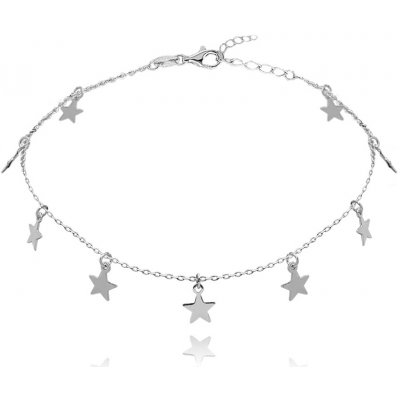 Minet stříbrný náramek na nohu s hvězdičkami JMAN0184SB24 – Zboží Dáma