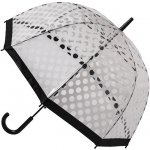 Blooming Brollies průhledný holový deštník Clear Dome Stick With White Polka Dots POESWB – Zboží Mobilmania