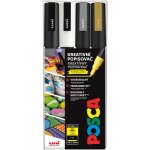 Posca Sada akrylových popisovačů 0,9-1,3 mm - černá, zlatá, stříbrná, bílá 4 ks – Zbozi.Blesk.cz