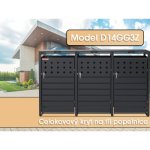 Scorpion elektro s.r.o. Přístřešek na 3 popelnice D14GG3Z antracit – Zboží Mobilmania