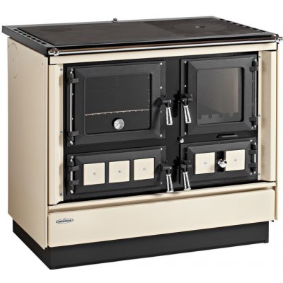 KVS Moravia Klaudie VSP-9112.3482-OP béžový levý, chromované doplňky, smaltovaný černý rám plotny, ocelová plotna dělená stříkaná – HobbyKompas.cz