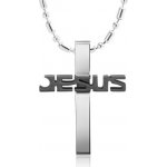 Miranda Přívěsek Křížek Jesus FN03D black silver – Zboží Mobilmania