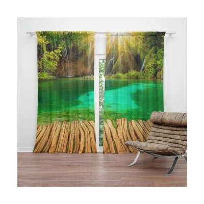 Sablio Závěs Jezírko s vodopádem: 2ks 140x250cm – Hledejceny.cz