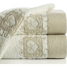 Mybesthome bavlněný froté ručník s aplikací Loving krémová 500 g 50 x 90 cm