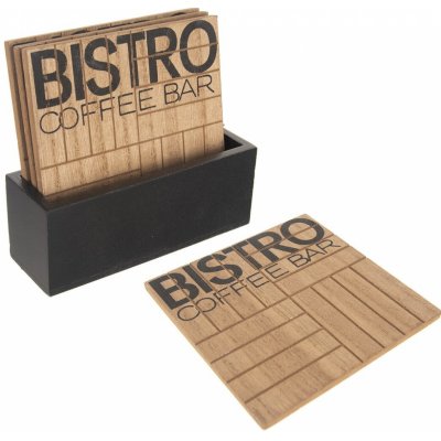 Orion prostírání dřevo se stojanem Bistro 10x10cm 4ks – Zboží Mobilmania