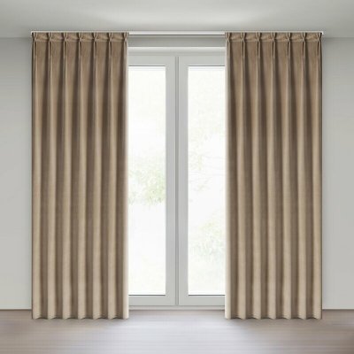 HOTOVÝ ZÁVĚS MELANIE NA PÁSCE 140X270CM TMAVĚ BÉŽOVÝ – Hledejceny.cz
