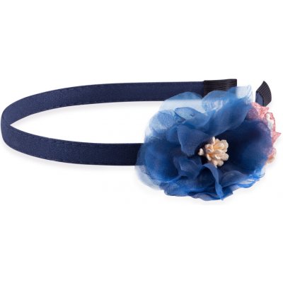 Slušivá modrá čelenka do vlasů s květinami Troli – Sleviste.cz
