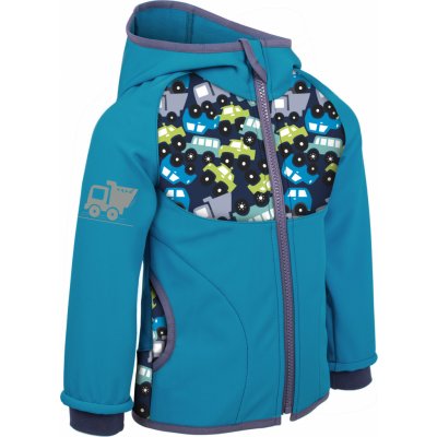 Unuo dětská softshellová bunda bez zateplení Autíčka aqua – Zbozi.Blesk.cz