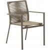 Zahradní židle a křeslo Kave Home Culip s výpletem hnědá kovová zahradní židle
