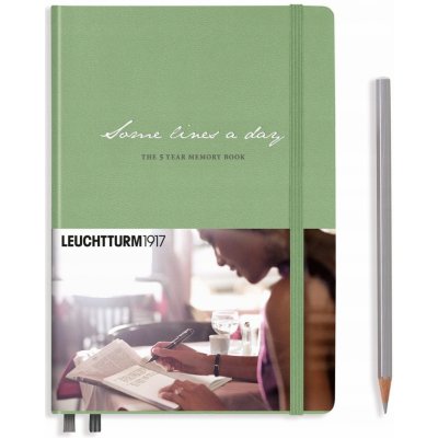 Some Lines a Day Leuchtturm1917 5 Year Memory Book Medium A5 Sage – Zboží Dáma