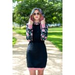 Jsem máma kojicí mikinové šaty černé s květy – Hledejceny.cz