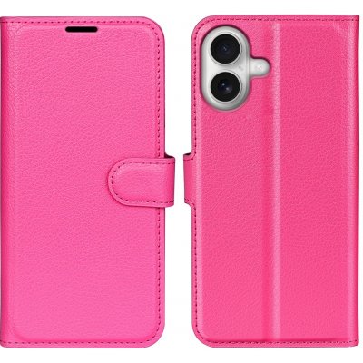 Litchi knížkové pouzdro na iPhone 17 - rose – Zboží Mobilmania