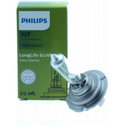 Philips LongLife EcoVision H7 PX26d 12V 55W 12972LLECOB1 – Hledejceny.cz