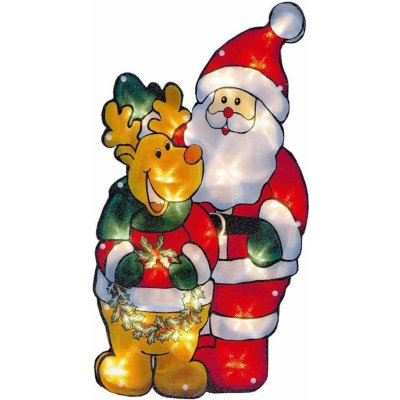 Foxter Svítící LED Santa Claus a sob 45 cm – Zboží Mobilmania