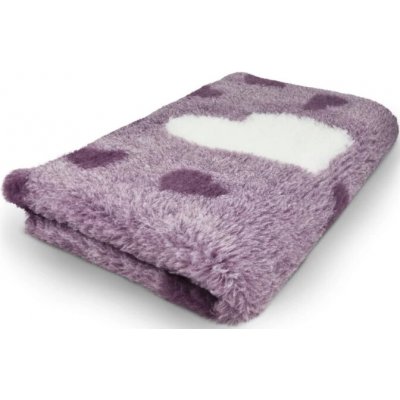 VetBed protiskluz DryBed Fialová se srdíčky – Sleviste.cz