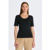 Dámská Trička GANT SLIM COT/ELA SS SCOOP NECK TOP černá