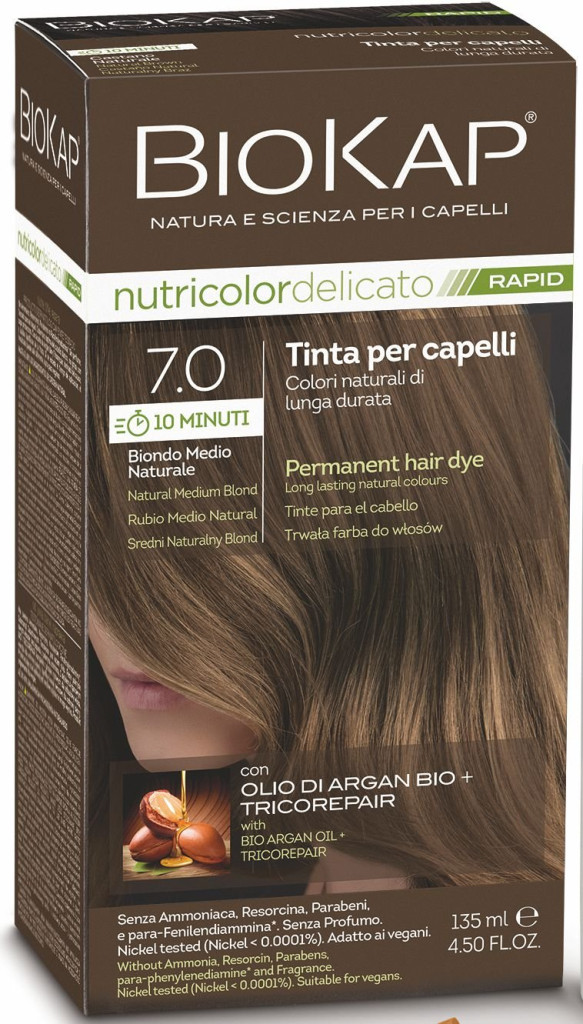 Biokap NutriColor Delicato barva na vlasy 7.0 blond přírodní střední 140 ml