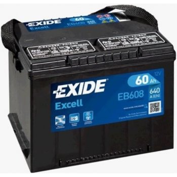 Exide Excell 12V 60Ah 640A EB608