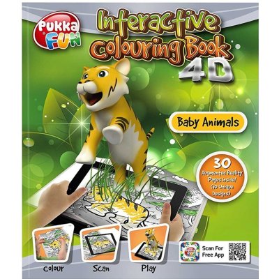 Pukka pad 8422-FUN Pukka fun interaktivní 4D omalovánky Mláďata – Zboží Mobilmania