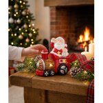 Dekorace MagicHome, Santa s vláčkem, LED, terakota, 10,3x6,3x10,7 cm – Hledejceny.cz