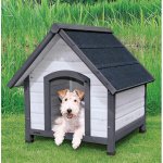 Natura bouda pro psa se sedlovou střechou S-M 71 x 77 x 76 cm šedá – Sleviste.cz