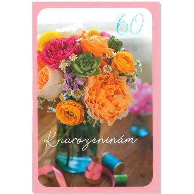 Ditipo Blahopřání - K VÝROČÍ 60.tiny (květiny ve váze) H – Zboží Mobilmania