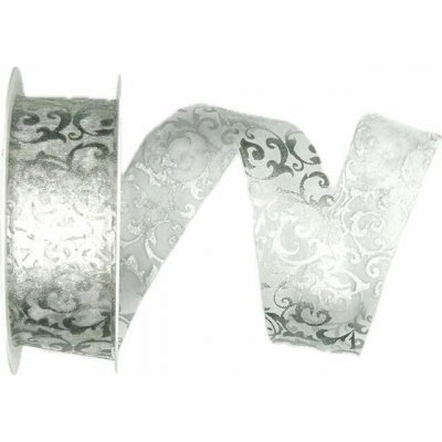 Stuha organzová SILVER ORNAMENT LUXE stříbrná 25mm x 3m (12,-Kč/m) – Hledejceny.cz