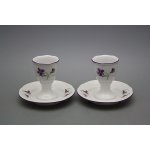 Bohemia Porcelán 1987 Kalíšek na vejce s podstavcem Rokoko Fialky FL – Zboží Dáma