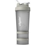 Vilgain Shaker Pro 2Go –⁠ stylový shaker se dvěma zásobníky, kovovou spirálou a praktickým poutkem, na protein či tablety – Zboží Dáma